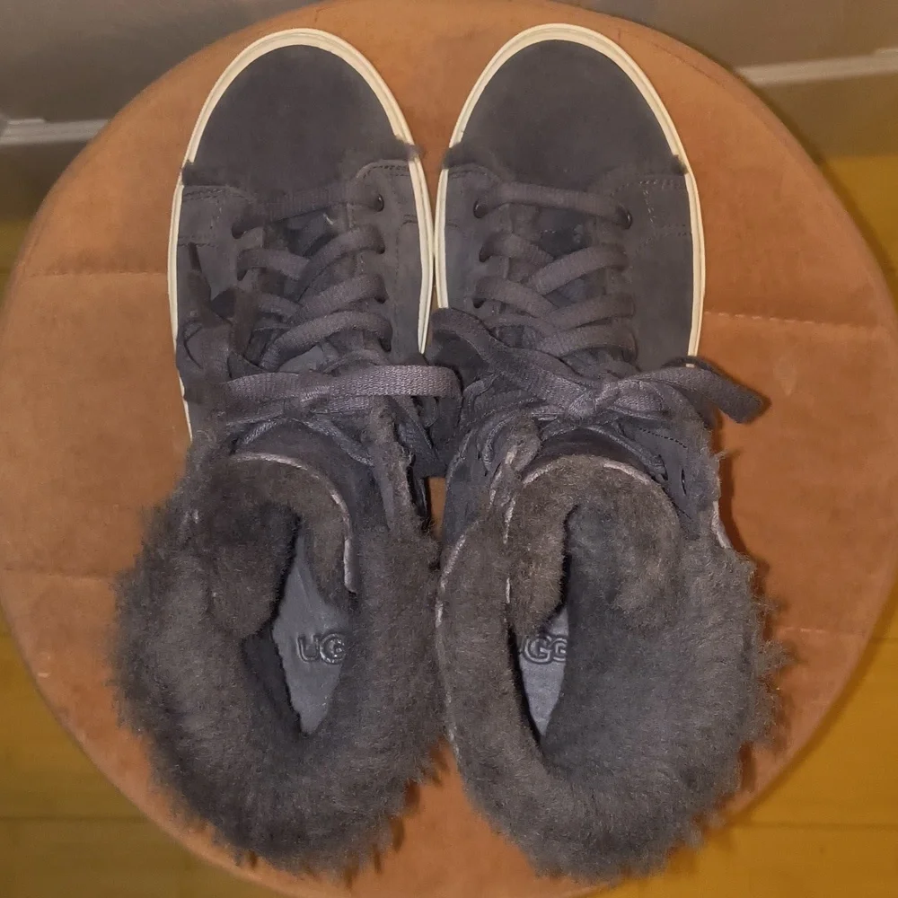 UGG Beven Genuine Shearling High Top Sneakers Size 7.5
